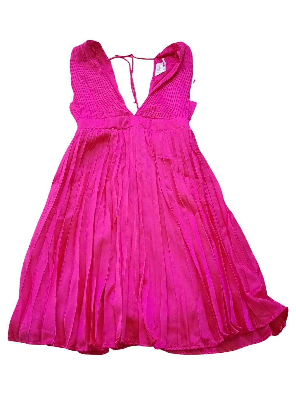 Jessica Simpson Hot Pink Pleated V-Neck Cocktail Dress